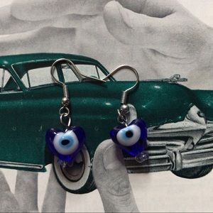 Simple evil eye earrings
